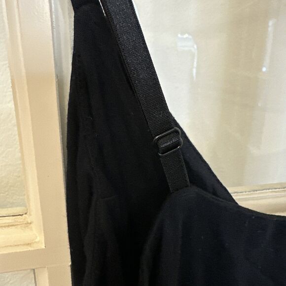 Express Womens Fit & Flare Dress Small Black V Neck Side Zip Spaghetti Strap - Picture 8 of 9